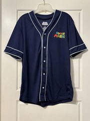 Super Mario Nintendo Character Men’s Baseball Jersey Navy Blue Size Medium NWT