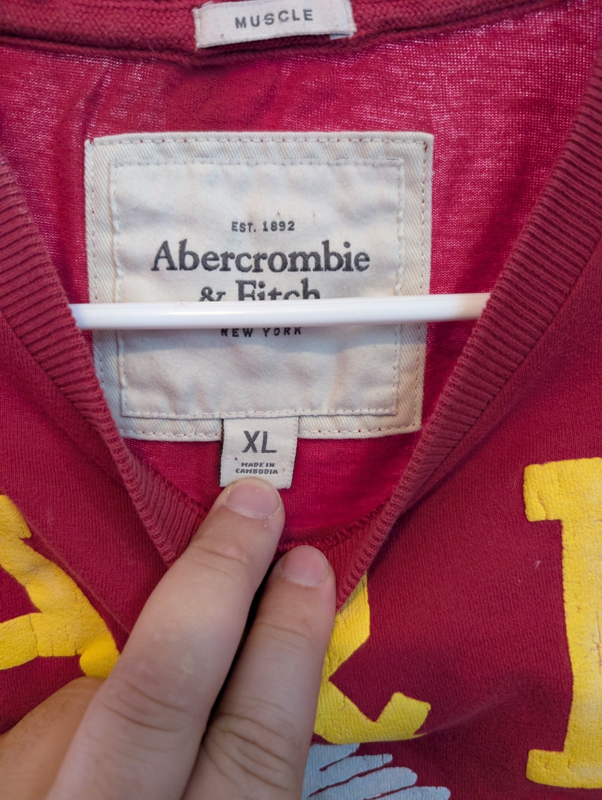 Vintage Abercrombie Fitch Shirt Mens XLarge XL Red Muscle Fightin Chiefs Graphic gallery