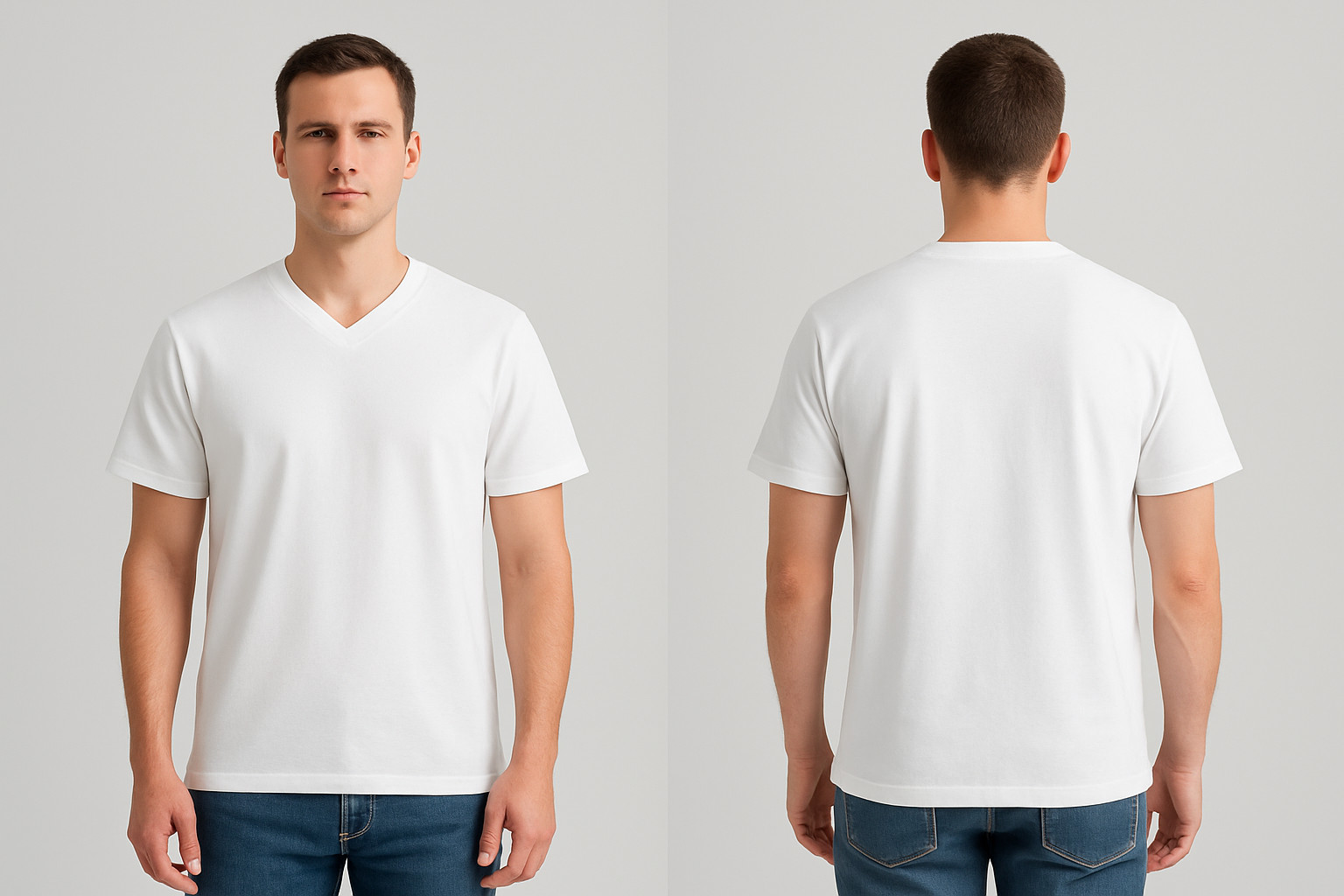 A1 Men's Black V-Neck T-Shirts| white |multipack | Soft Cotton | Size 3X- large gallery