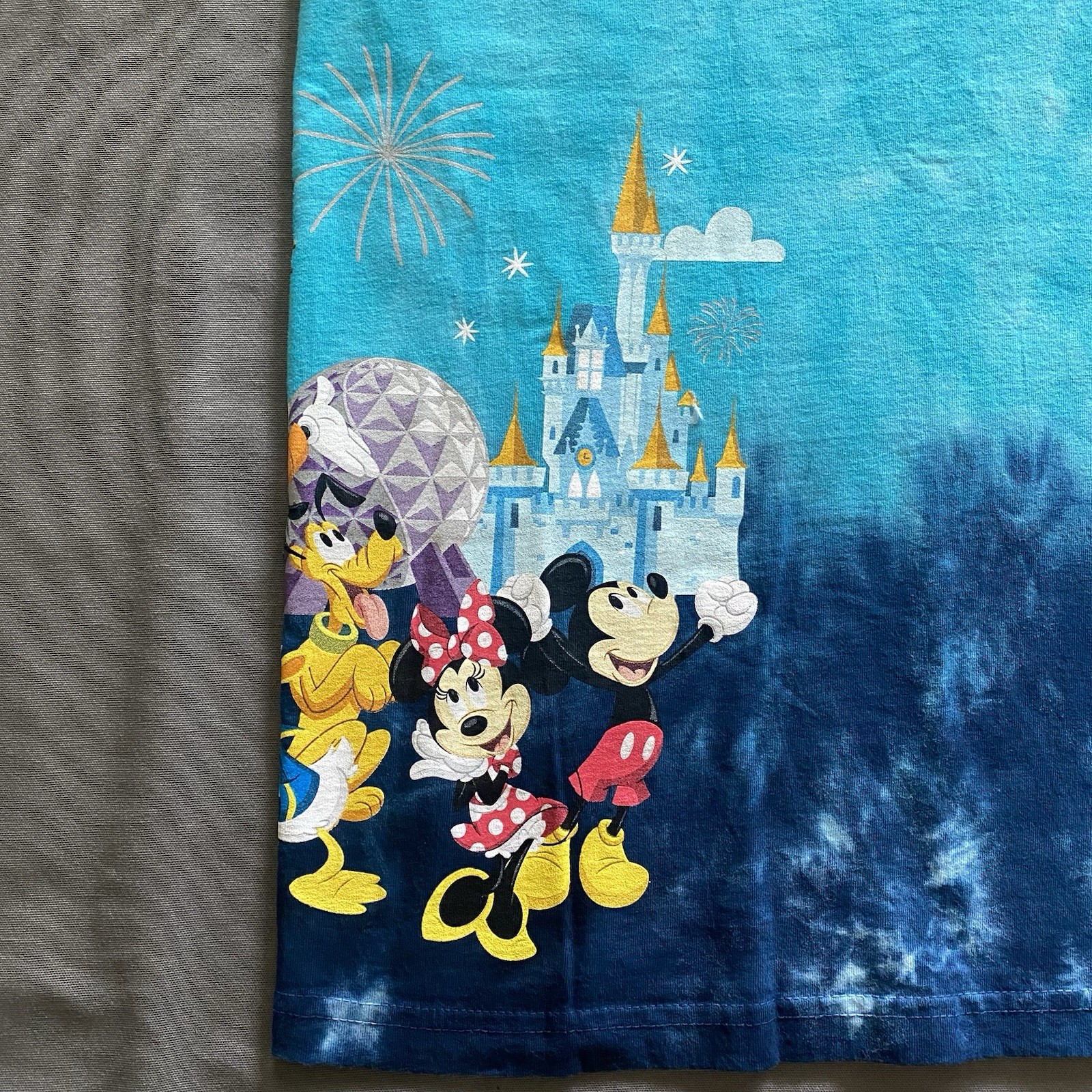 2019 Disney World New Year T Shirt Mens Medium Blue Tie Dye 2010s Orlando FL gallery