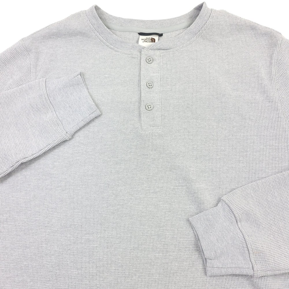 The North Face Terrain Waffle Henley in Meld Gray Heather Mens Size Large