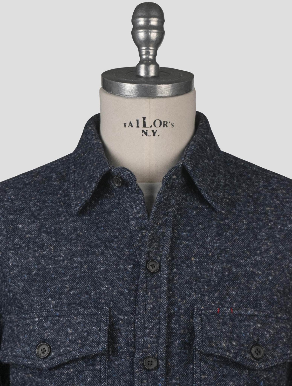 NEW ISAIA BLUE VIRGIN WOOL CASHMERE SILK COTTON OVERSHIRT EU 56 - US 46 - 2XL I gallery