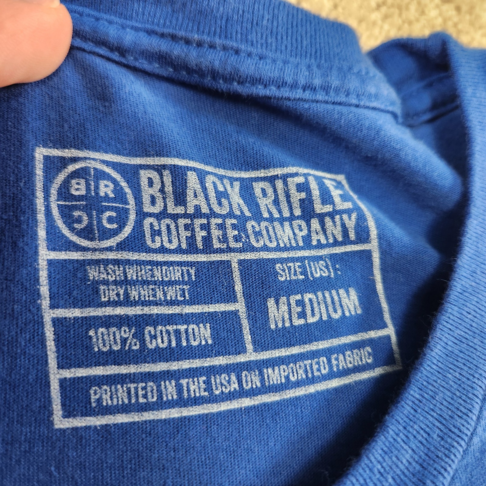 Black Rifle Coffee Company Shirt Men Medium Stretch Quick Dry Tactical USA Blue gallery