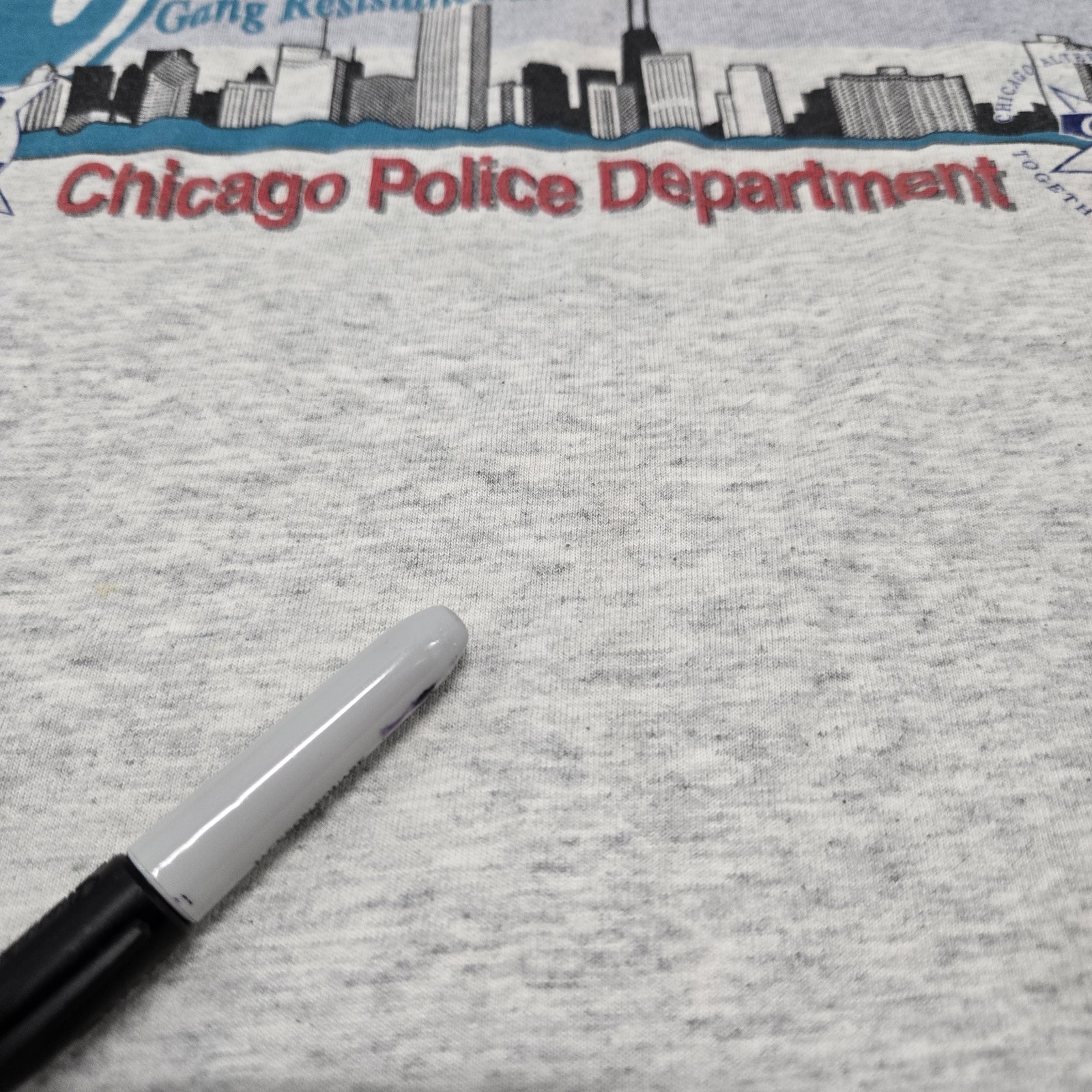 Sz XL Vintage Chicago Police Department Tee Stop The Violence Grey T-Shirt 1994 gallery