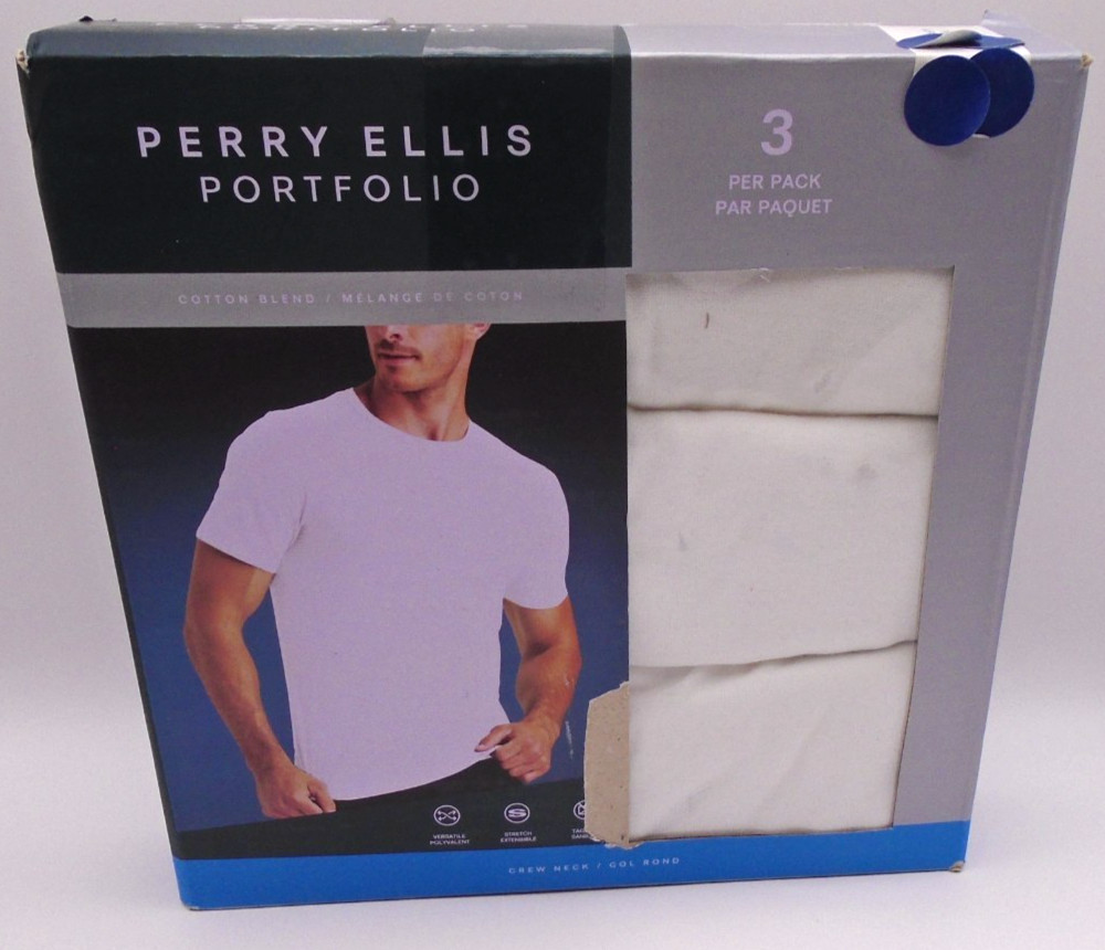 NEW MEN'S "PERRY ELLIS PORTFOLIO 3 PACK COTTON BLEND CREW NECK T SHIRTS" Choose! gallery