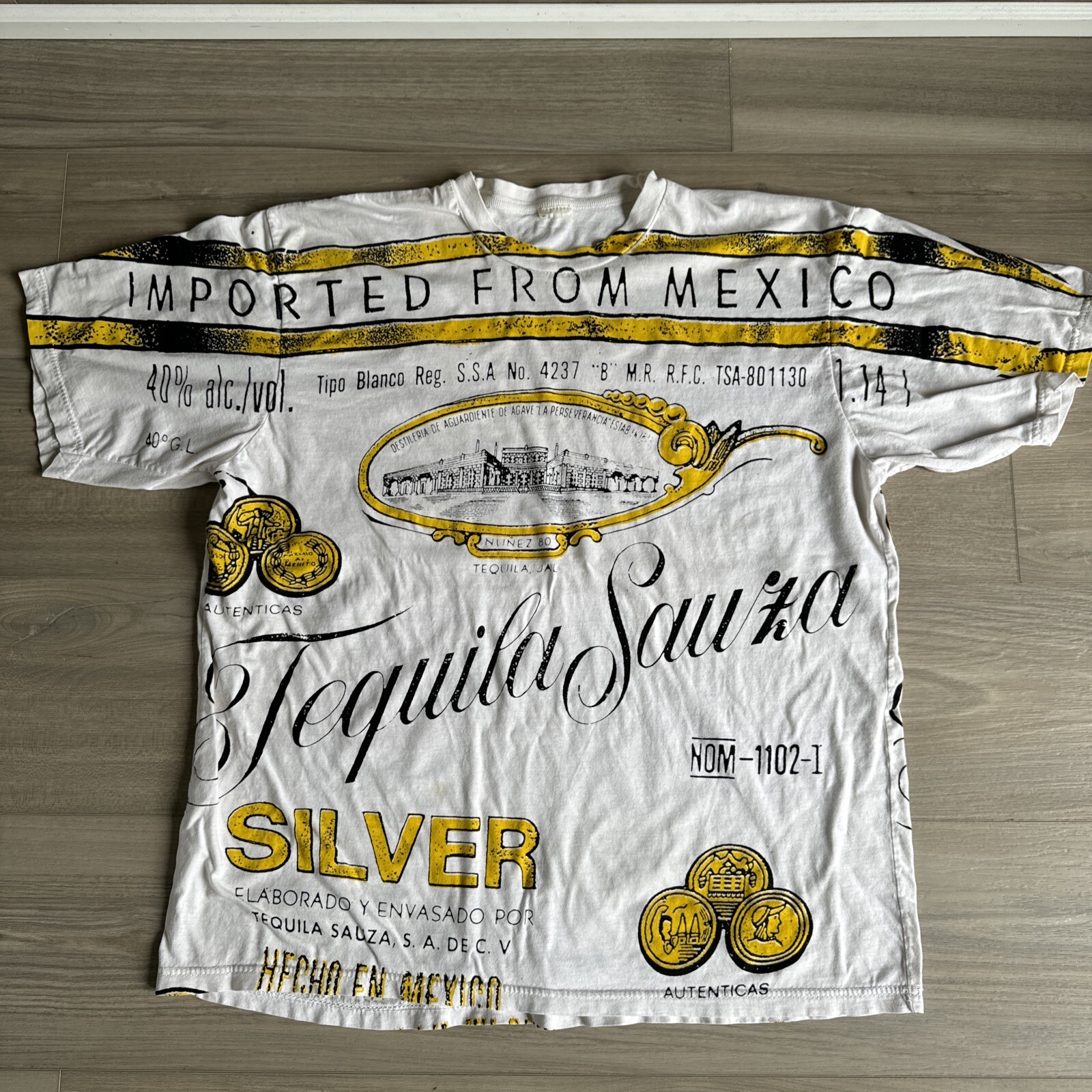 VINTAGE Men’s Sauza Tequila T-shirt - Size Large - Imported From Mexico VTG AOP gallery