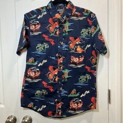 Eddie Bauer Men’s Small Camp Life Classic Fit Button Down Shirt Cotton summer