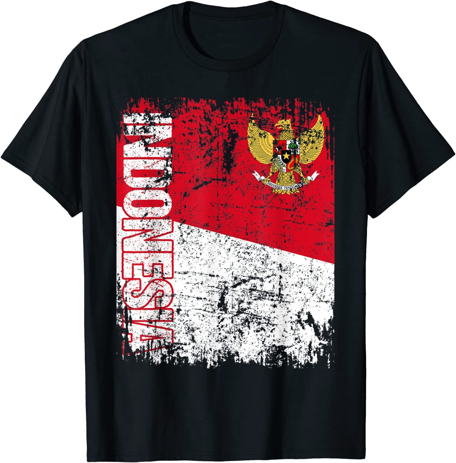 New Limited Indonesia Flag Vintage T-Shirt Free Shipping