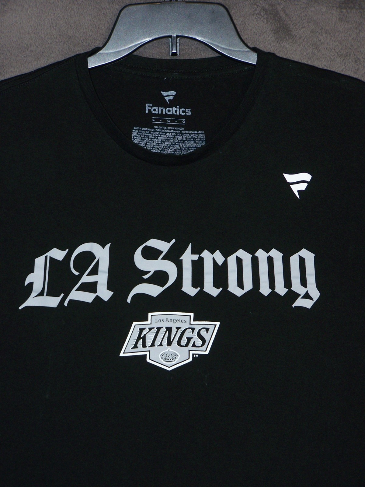 Los Angeles Kings Shirt Adult Large Black LA STRONG Hockey NHL Fanatics Mens gallery
