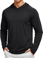 Men’S Long Sleeve Active T-Shirts UPF 50+ Hoodies Sun Protection Shirt Lightweig