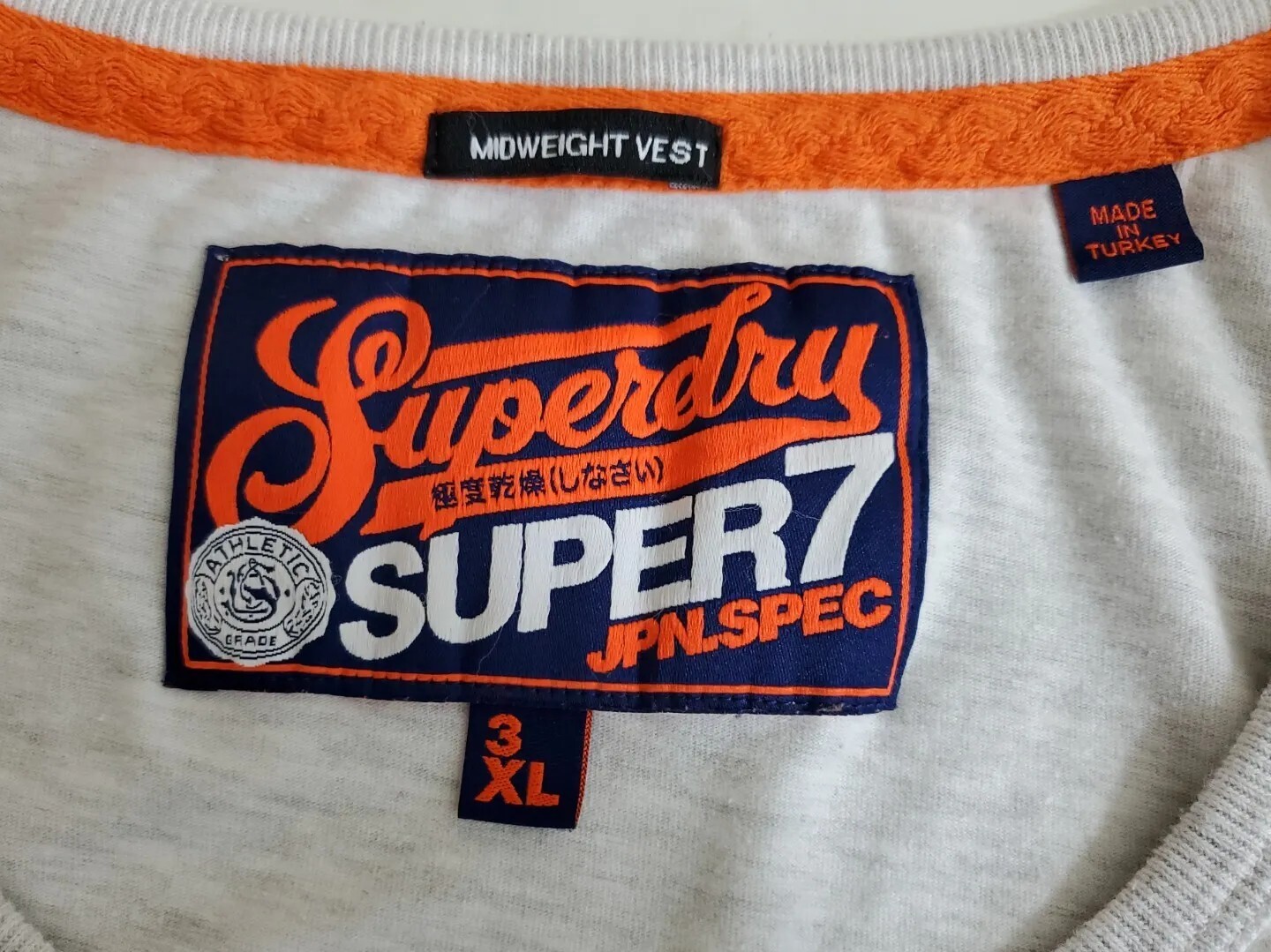 Superdry JPN Shirt Mens Large Super 7 Midweight Vest Sleeveless Tank Adult A14 gallery