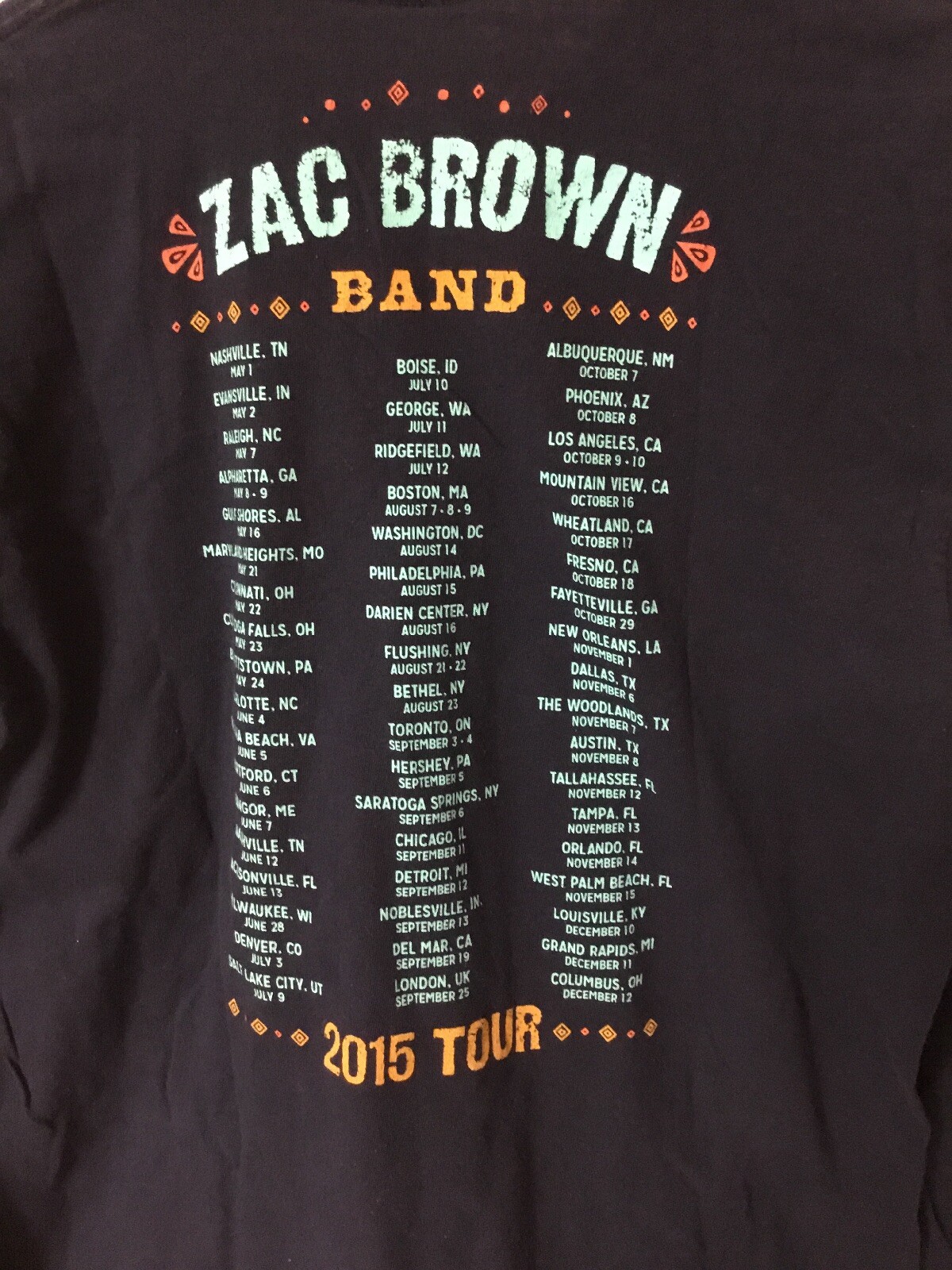 Men’s Zac Brown Band T Shirt Jekyll and Hyde Tour Music 2015 Blue L/S Med Unisex gallery