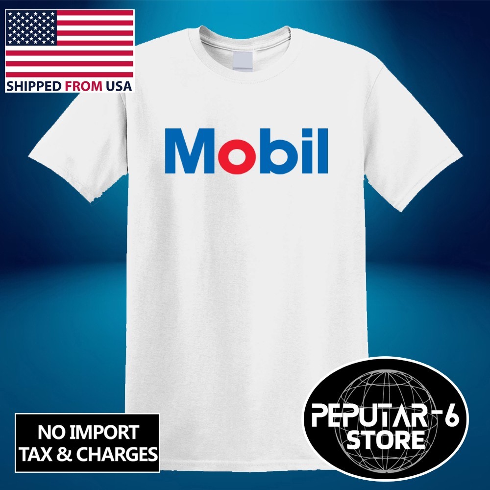 Mobil Oil Company Men’s White Size S-5XL