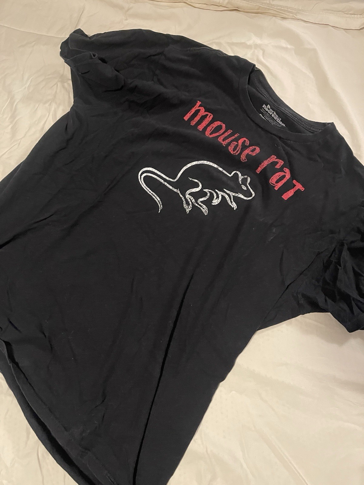 2XL Black Mouse Rat Graphic Print Crew Neck T-Shirt gallery