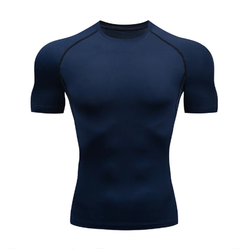 Men Running Compression T-shirt Short Sleeve Sport Tees Gym Fitness Sweatshirt M gallery