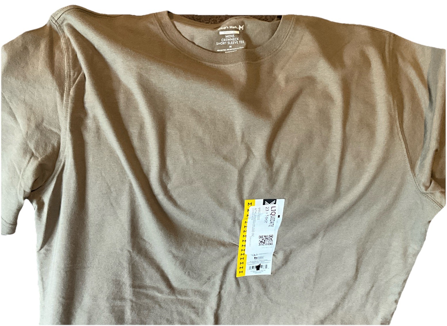 Member’s Mark Men’s Crewneck Short Sleeve Tee Khaki Size Medium NWT