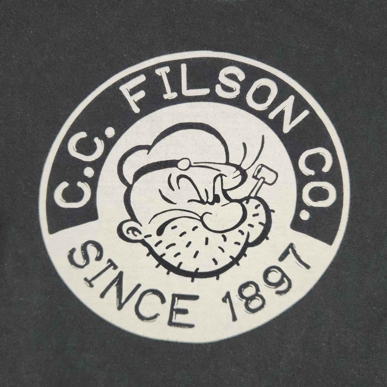 Mens Filson Popeye Graphic Shirt Size Medium Black Short-Sleeve gallery
