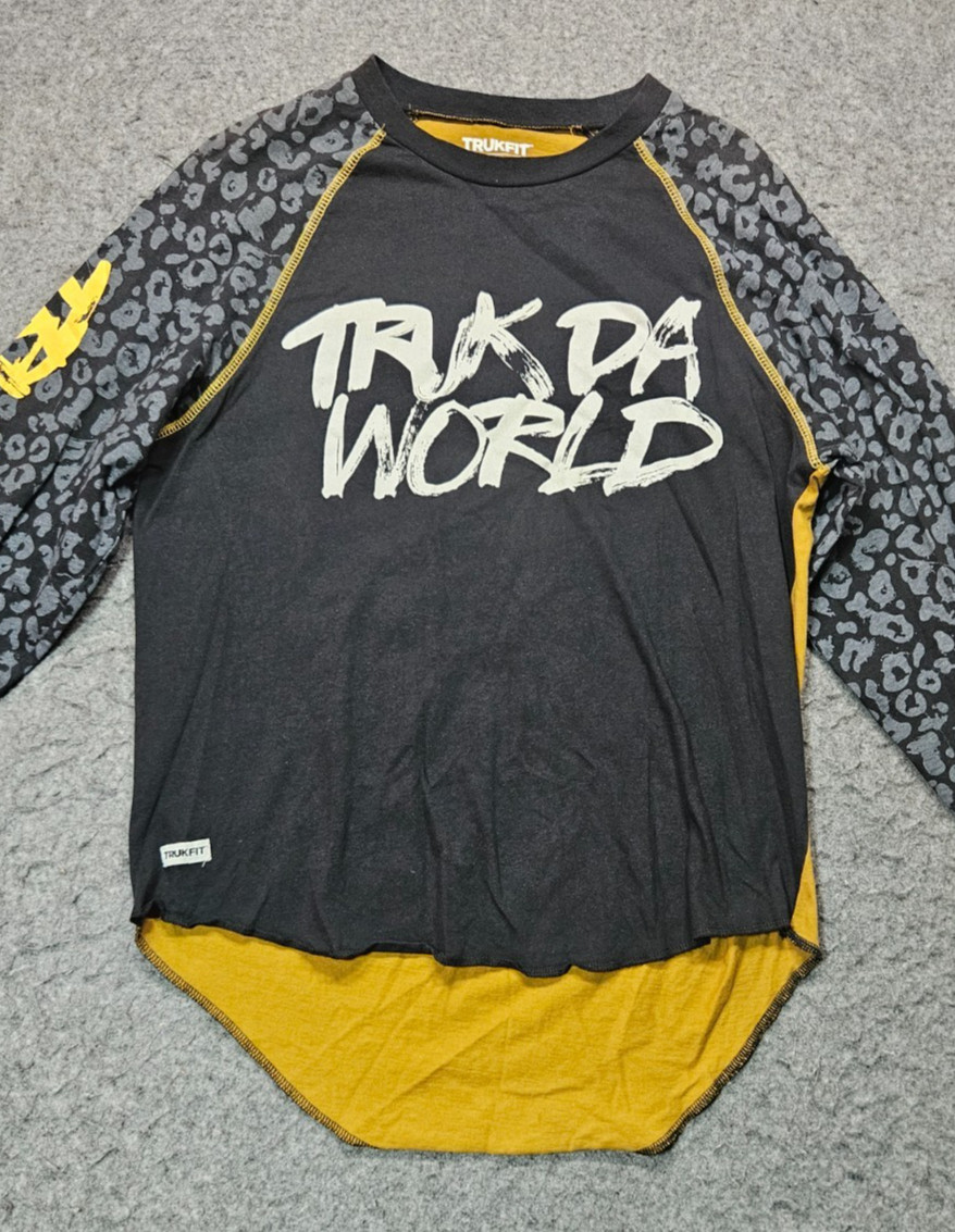 Trukfit multi-color long sleeve cotton "Truk da world" shirt men size Large gallery