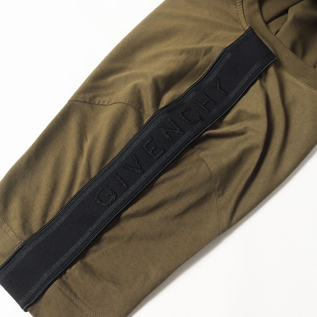 GIVENCHY T-Shirt Size: L 21AW Logo Tape Design Slim Fit Khaki Top Used BEEG-0 gallery