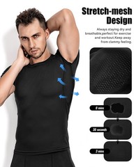 Men’s Compression Shirts 3/5 Pack, Short Sleeve Athletic Compression Tops Coo…