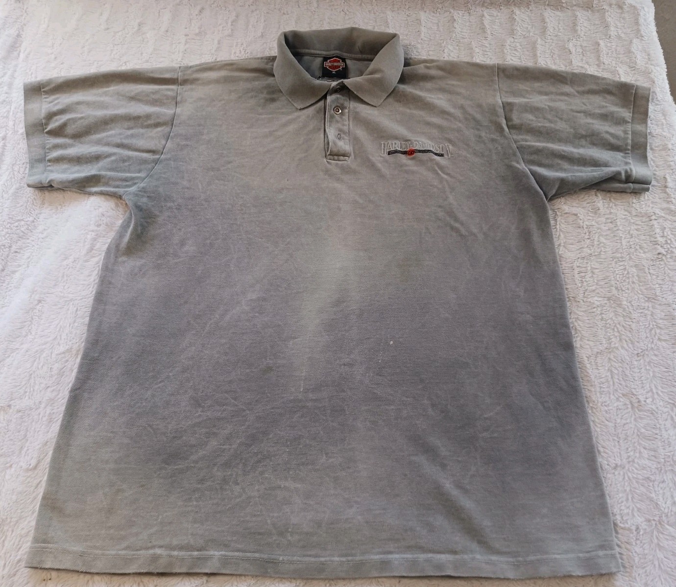 Yosemite Harley Davidson Polo Shirt Merced California Men's XL Gray Embroidered gallery