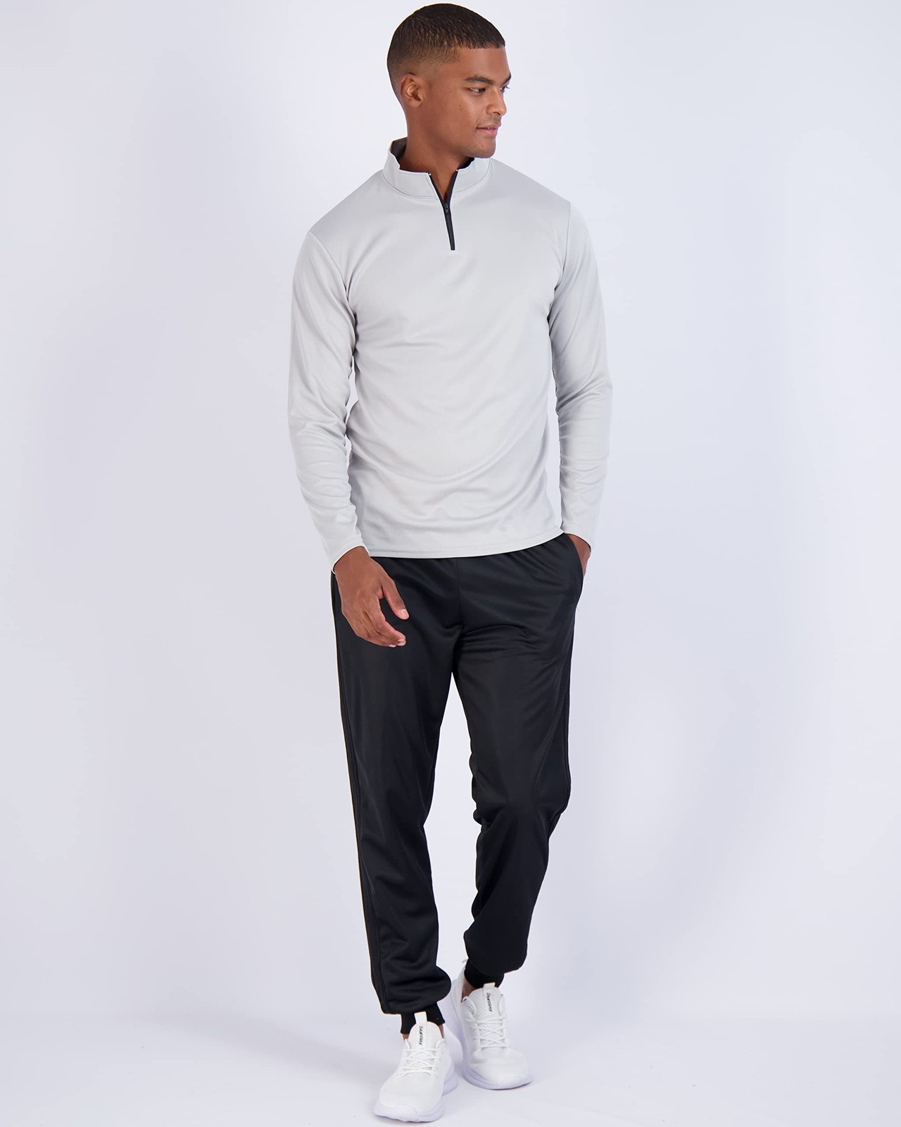 3 Pack:Men's Quarter 1/4 Zip Pullover Long Sleeve Athletic Mesh Quick Dry Dri... gallery