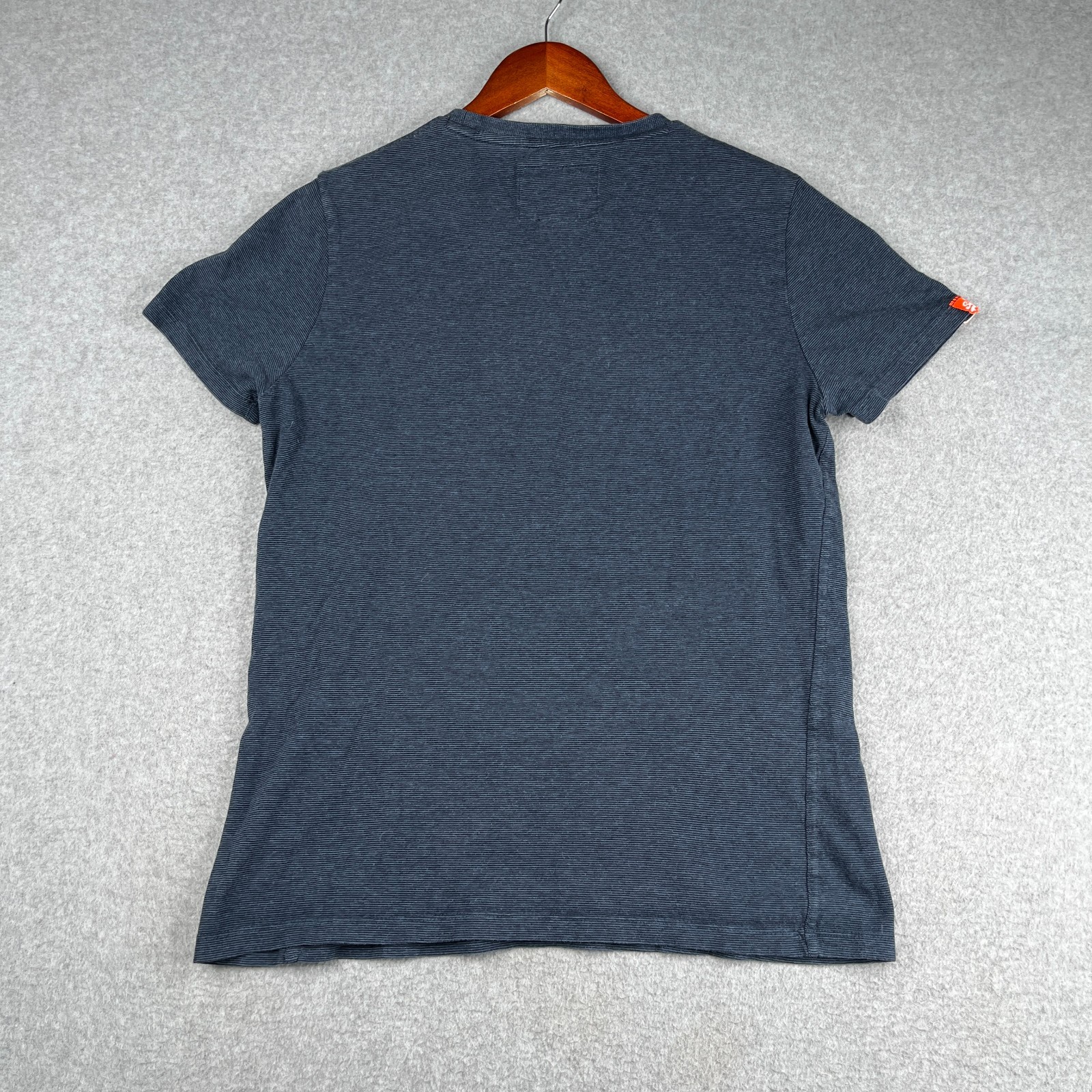 Superdry T Shirt Large Blue Striped Casual Crew Neck Embroidered Logo gallery