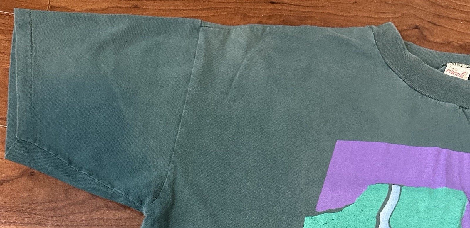 Vintage 90s Teal Canaima Venezuela Village T-Shirt Size XL Single Stitch Punto 4 gallery