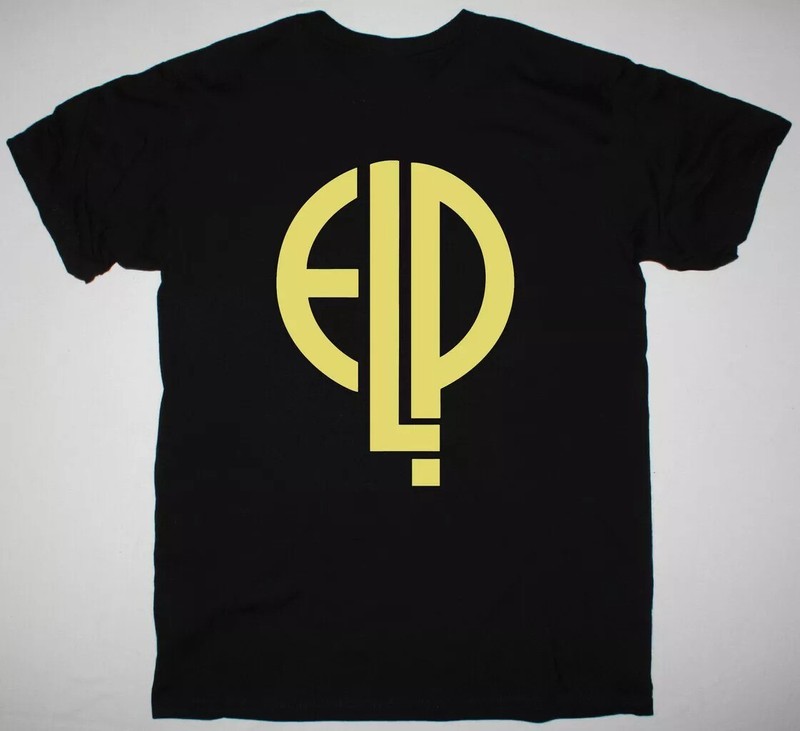 ELP EMERSON LAKE AND PALMER LOGO Short Sleeve Black All Size Shirt  FN927