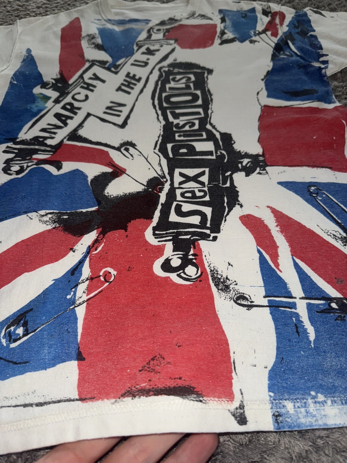 rare Sex Pistols Anarchy in the UK Vintage 90s 00s reversible t-shirt men's L gallery