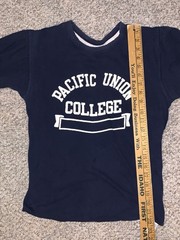 Vtg 70s Champion Reversible Double Face College P.E. Gym T Shirt Sz S Blue Bar