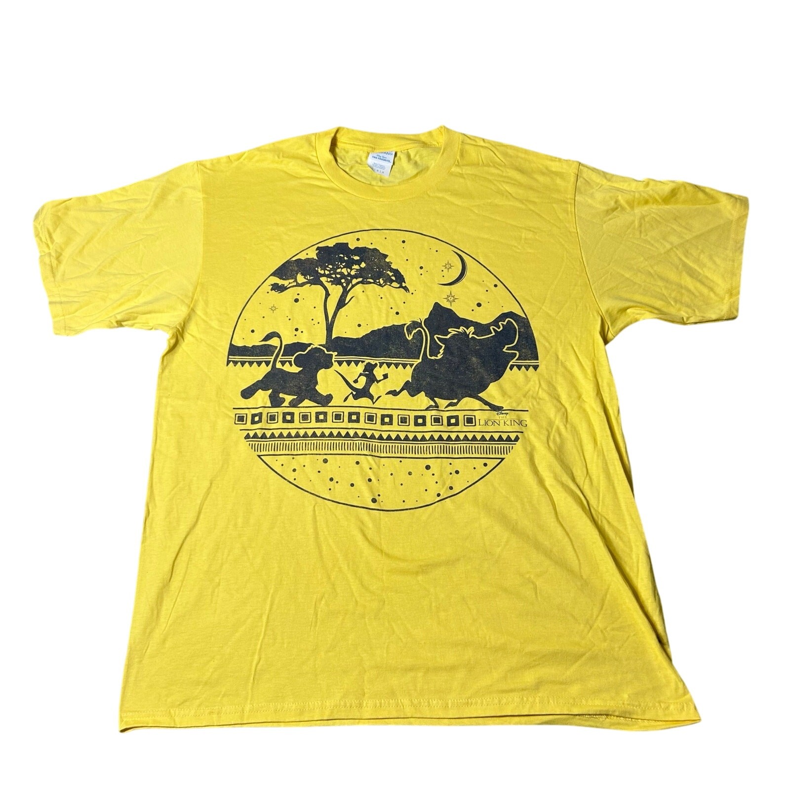Disney Lion King Graphic Mens T-Shirt Large Yellow Port & Company Cotton NEW gallery