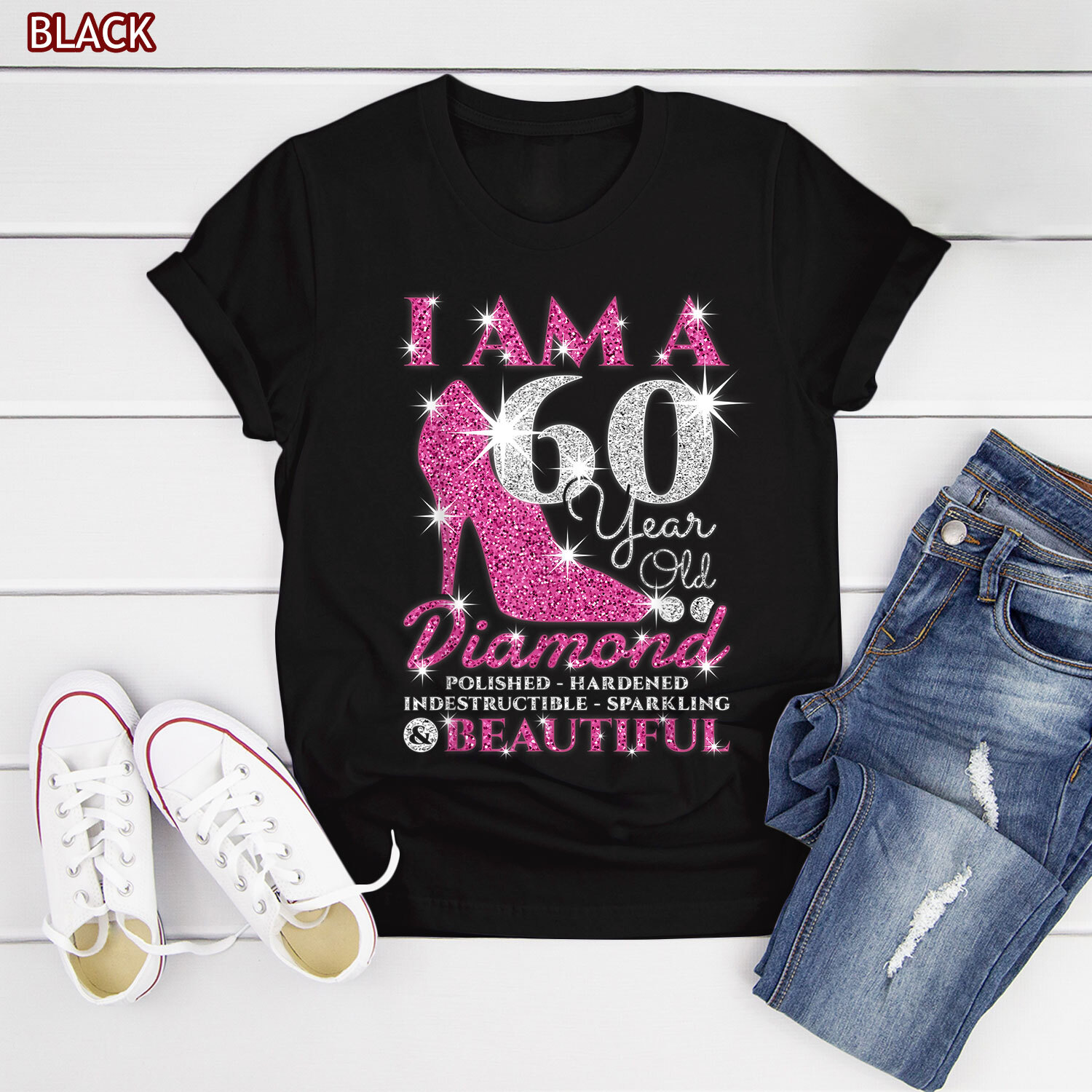 I Am A 60 Year Old Diamond, Womens 60th Birthday T-Shirt, Gift For Girl, Women gallery