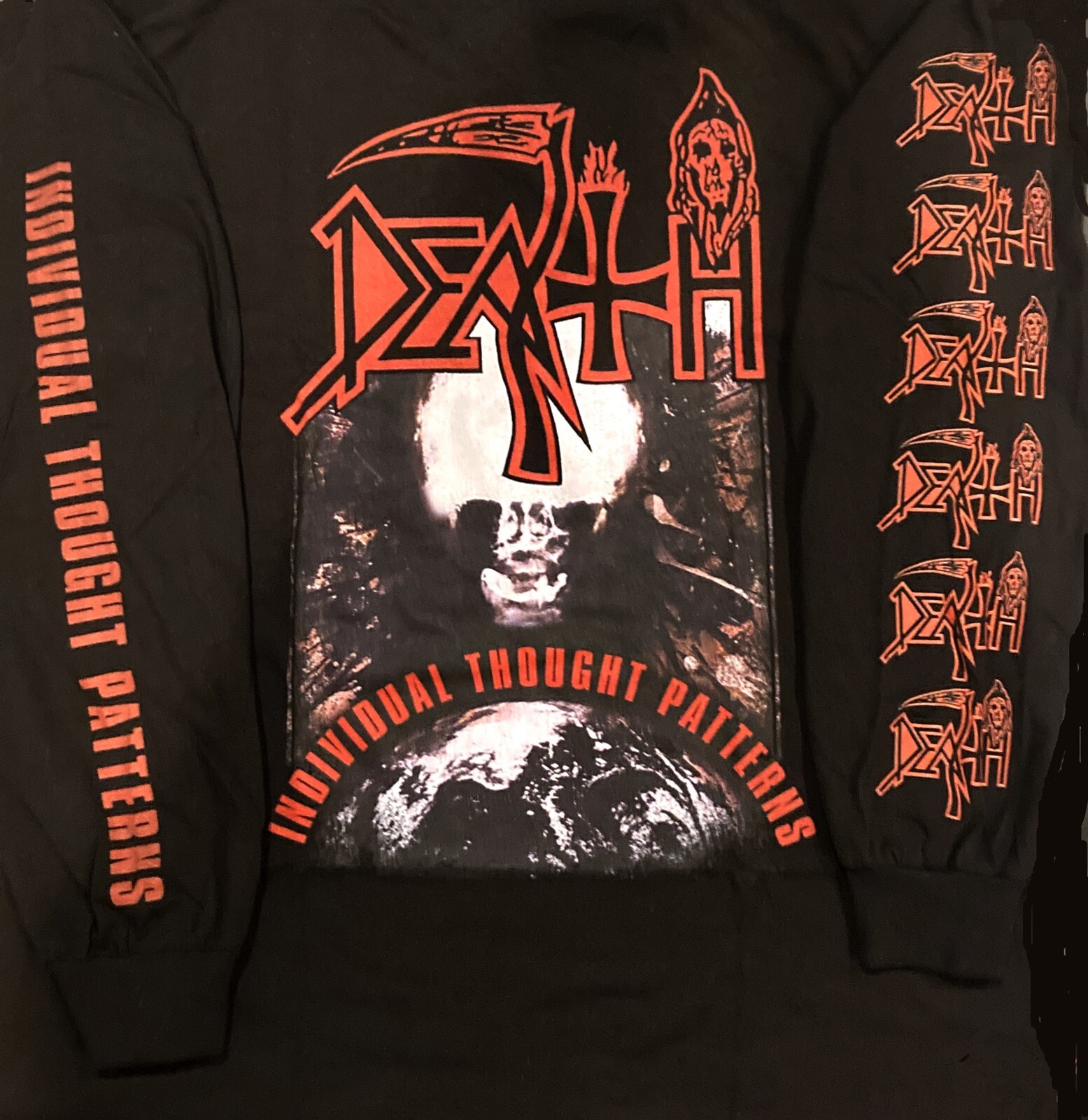 DEATH cd cvr INDIVIDUAL THOUGHT PATTERNS Official LONG SLEEVE SHIRT LG New chuck gallery