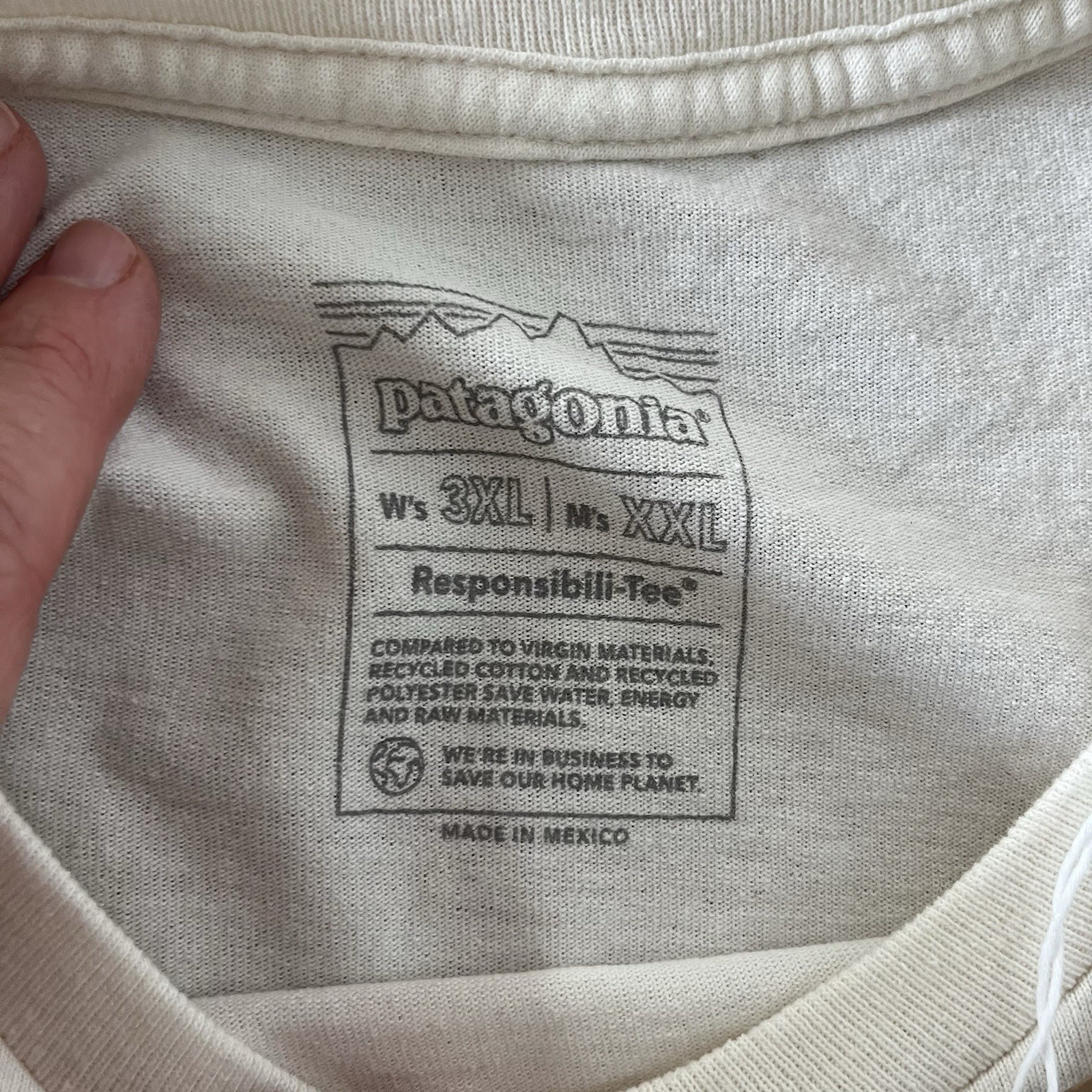 PATAGONIA Men's 2XL (Women 3XL) Fitz Roy Icon Responsibili Tee Shirt Birch White gallery