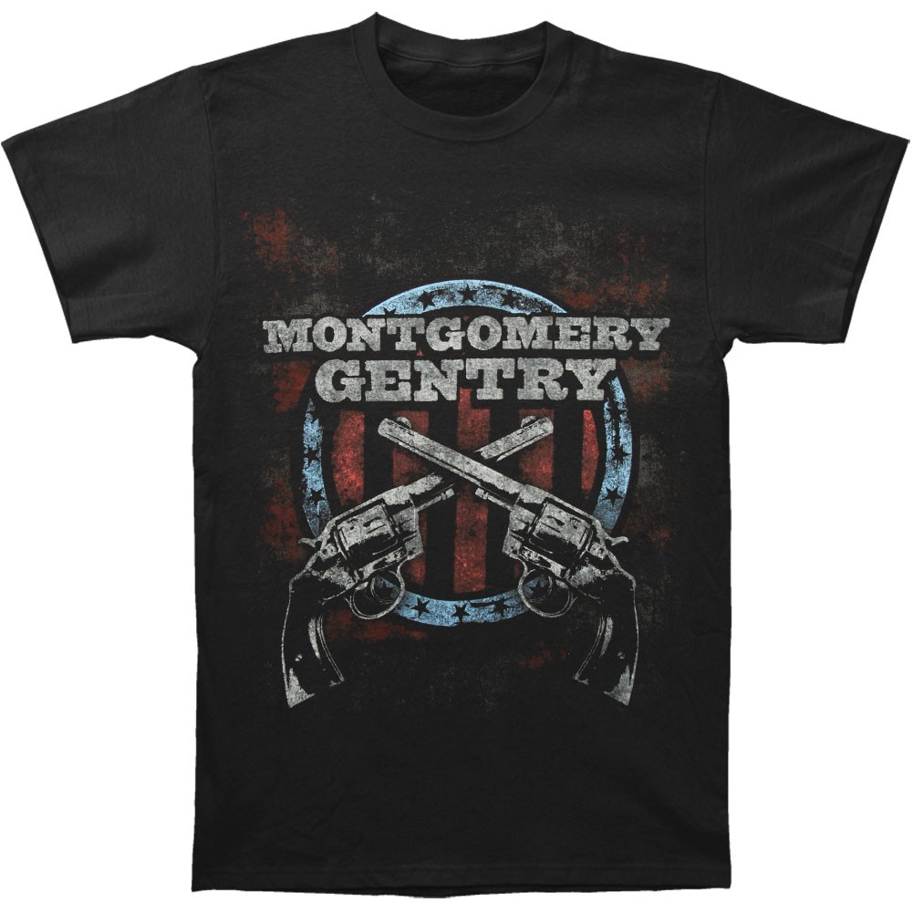 Men’s Montgomery Gentry Crossed Guns T-shirt Medium Black