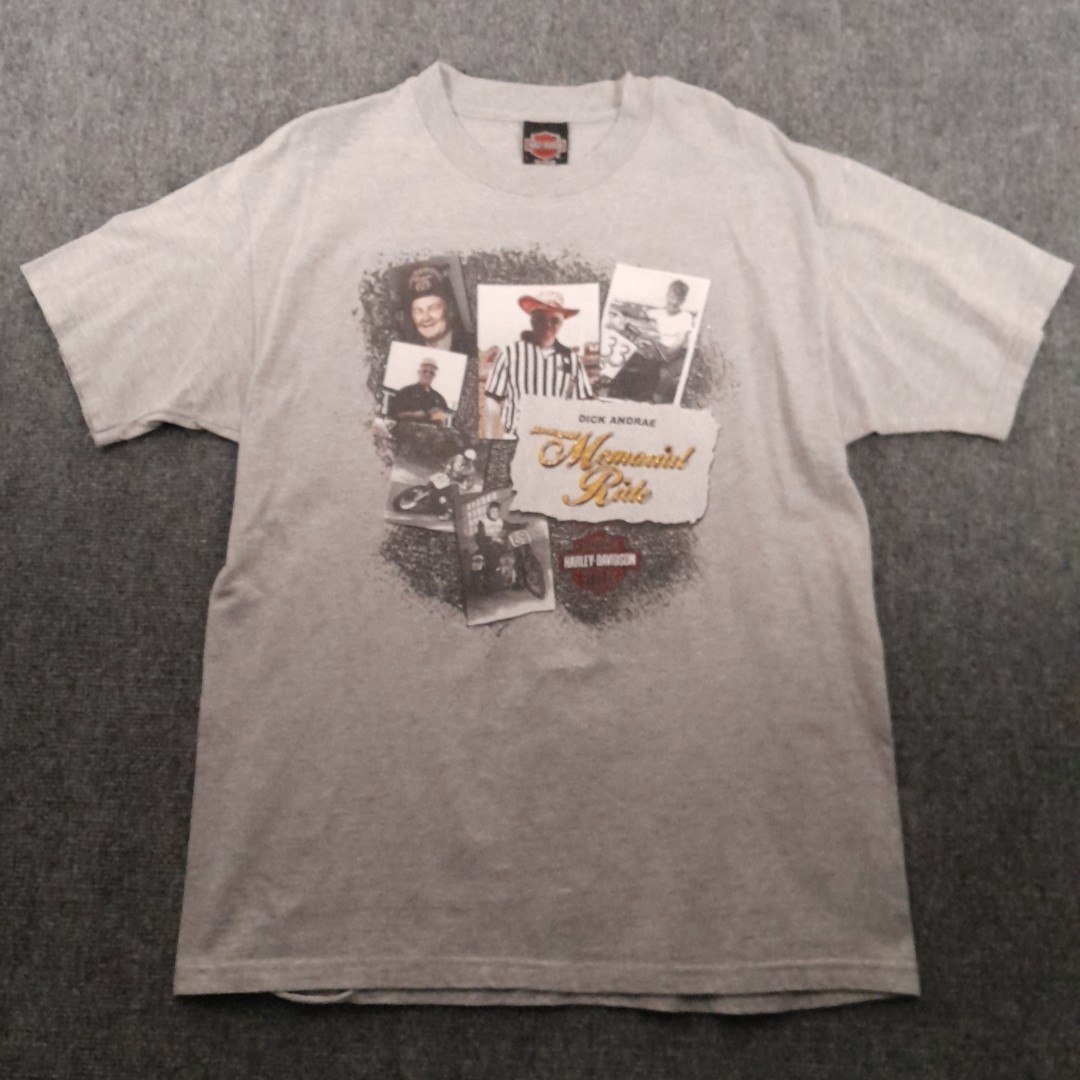 Vintage Harley Davidson T Shirt Mens L Gray Andrea's Urbana IL Motorcycles USA gallery