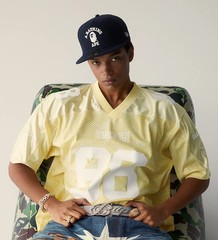 A BATHING APE Men’s SOLID CAMO MULTI LOGO RELAXED FIT FOOTBALL JERSEY TEE rz