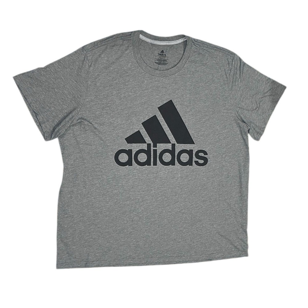 Adidas Men’s Multi Sport Basic Blk Big Logo 3 Stripes Cotton T Shirt Plus/Tall