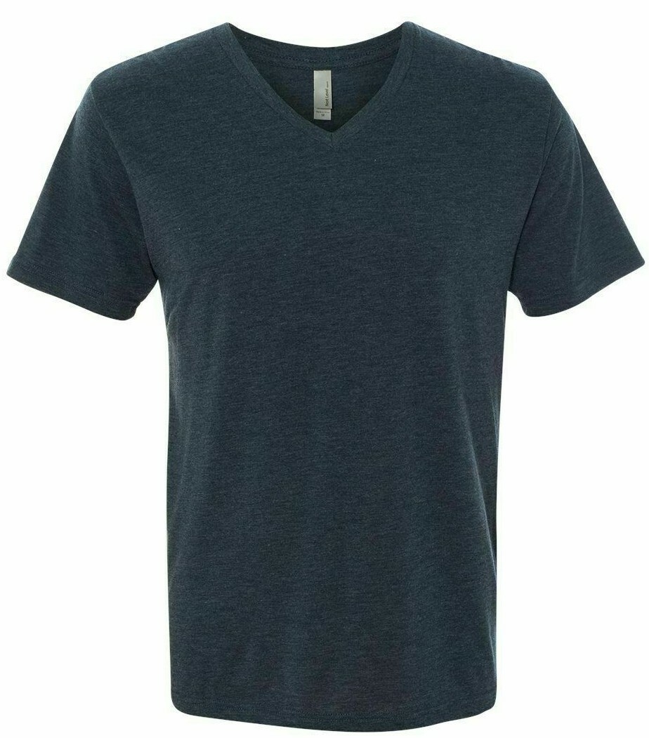 2 Bundle Men's T shirt -Next Level Tri-Blend V-neck t shirt Vintage Black -XL-2X gallery