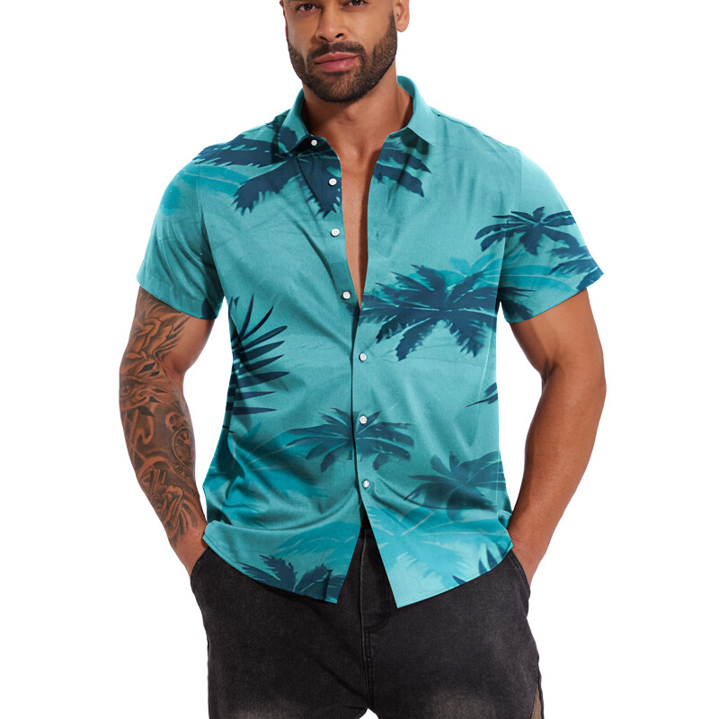 Hawaiian Shirt Men Aloha Summer Casual Beach Button-Down Cruise Holiday Party UE gallery