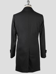 NEW KITON BLACK VIRGIN WOOL PA EA OVERCOAT KCY29 US 46 – EU 56 KCY29