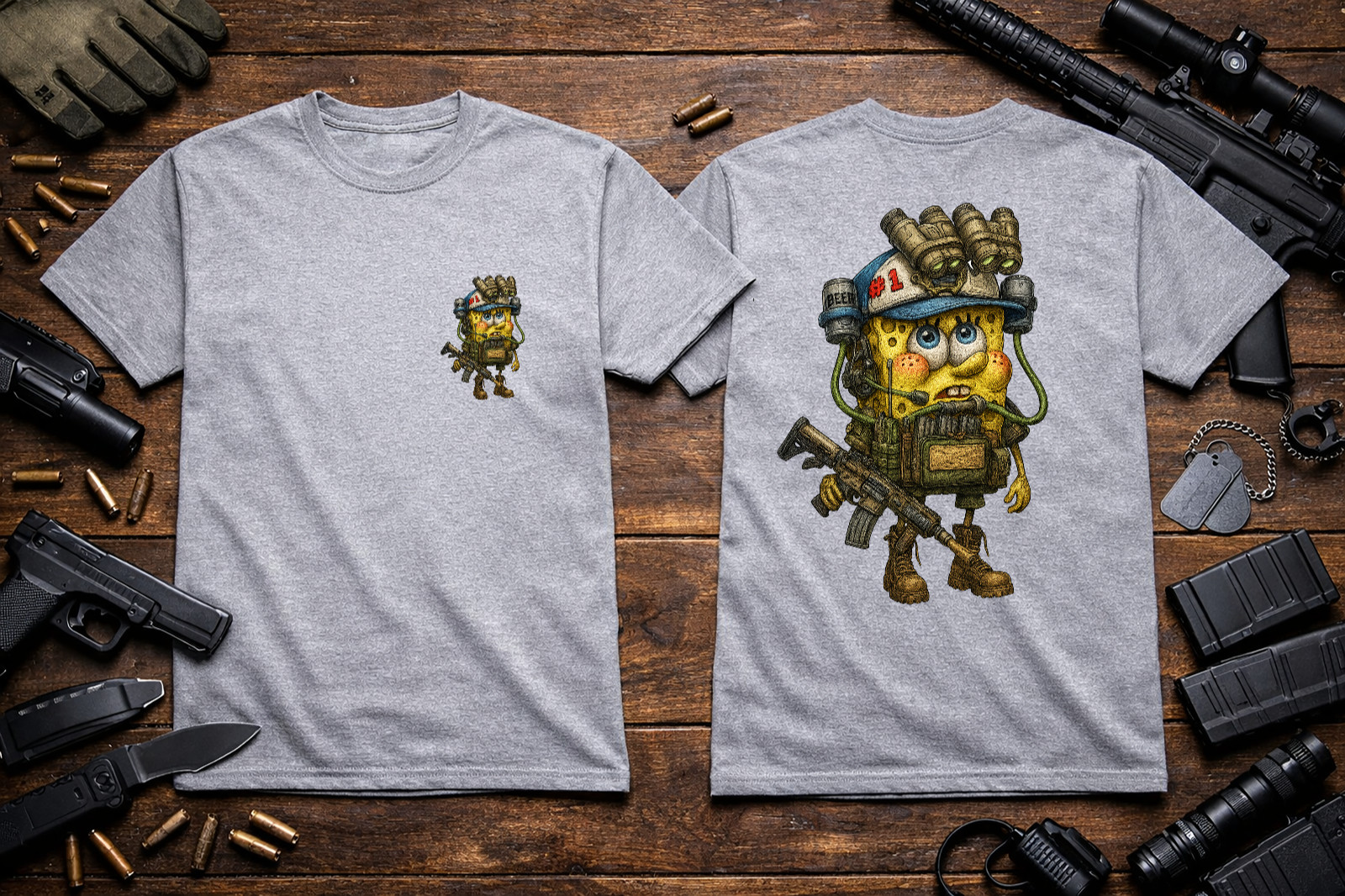SpongeBob SquarePants Military Ops - T-Shirt Heavyweight Small thru 5XL gallery