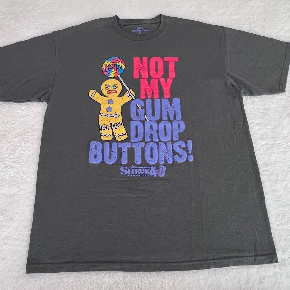 Universal Studios Shrek Gingerbread Man “Not My Gum Drop Buttons” T-Shirt XL
