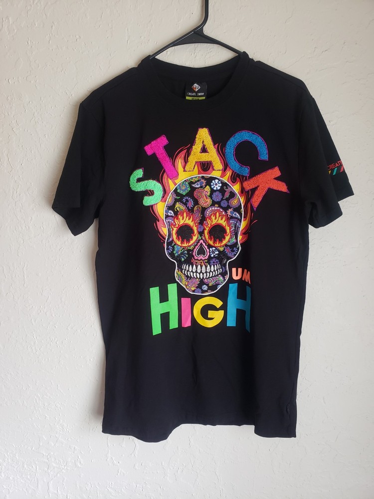 Create 2mrw “Stack Um High” Embroidery Mens TShirt Size Medium