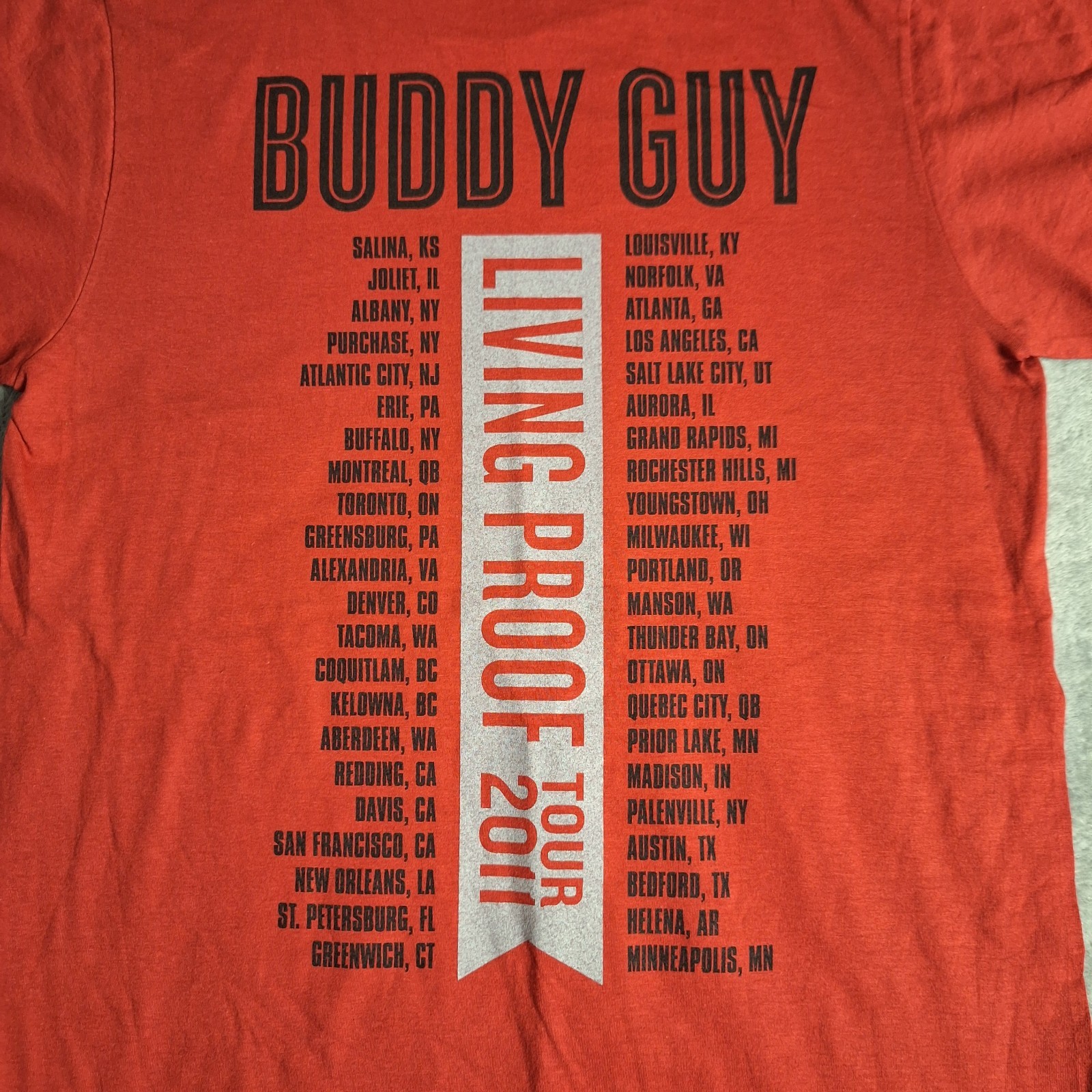 Buddy Guy Living Proof T-Shirt Guitar Amplifier Graphic Concert Tee 2011 Small gallery