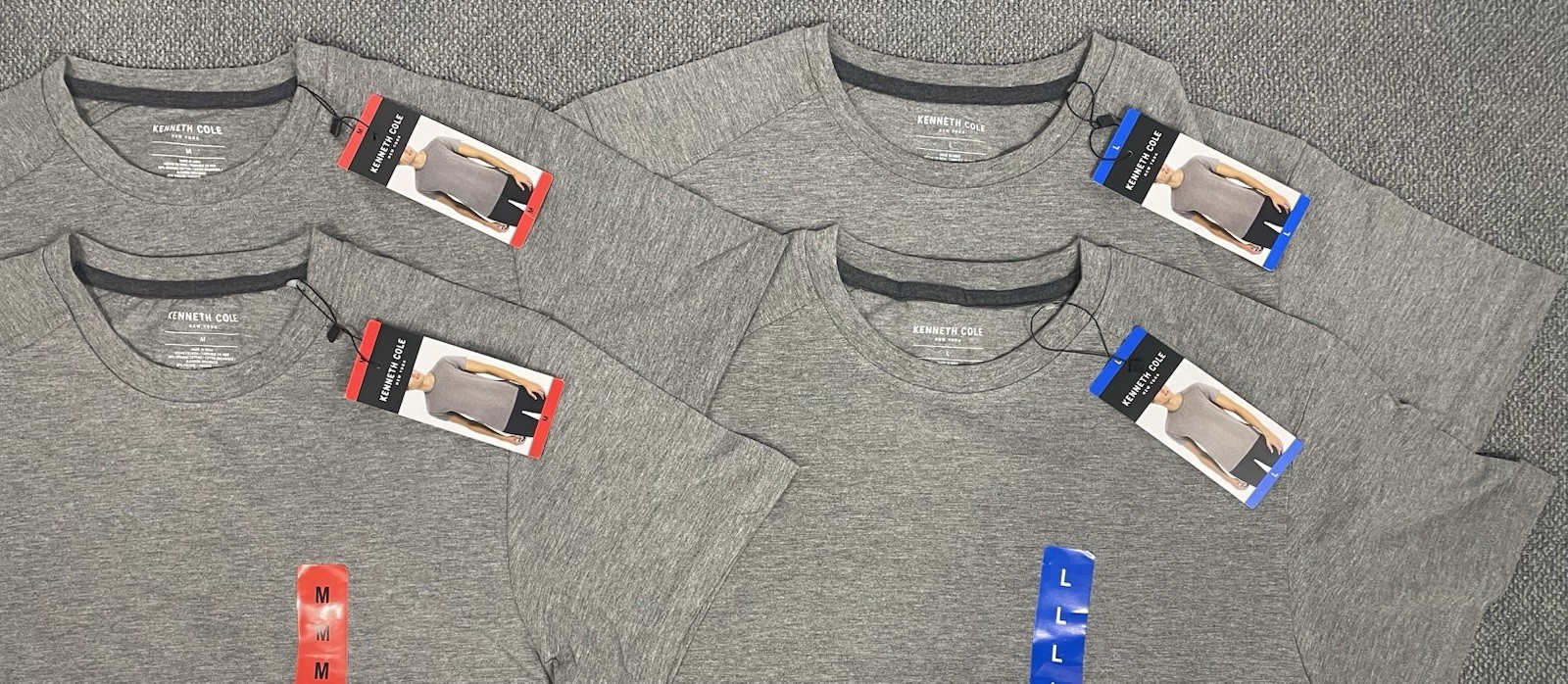 Kenneth Cole Men's Lot of 2 Gray SLIM FIT Tees Medium OR Large NWT gallery