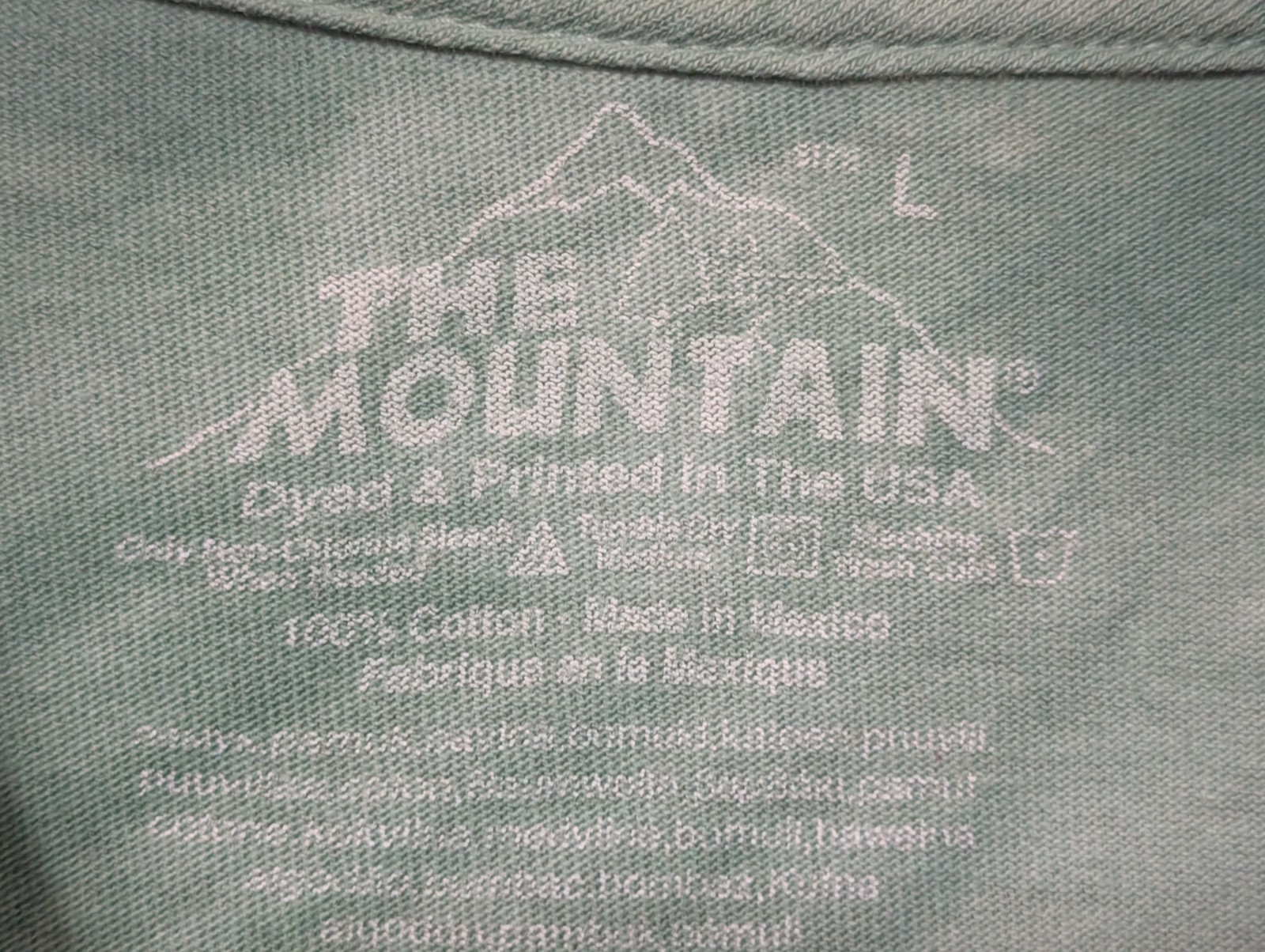 The Mountain Mens T-shirt Dalmatian Face W/ Four Leaf Clovers Defect Large #6673 gallery