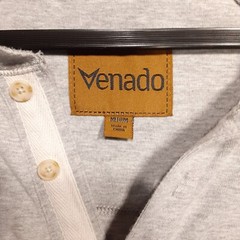 Venado Mens Long Sleeve 3 Button Henley Shirt Sz.M/Gray/Cotton Spandex Blend