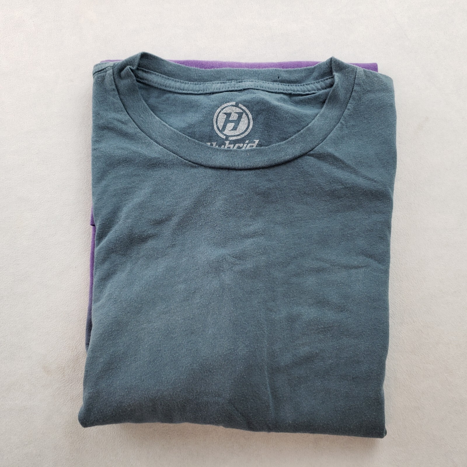 Hybrid Tees Tie Dye 2 Tone Purple Gray T Shirt Soft Comfy Men XL gallery
